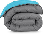 Bare Home Twin/Twin Extra Long Comforter - Reversible Colors - Goose Down Alternative - Ultra-Soft - Premium 1800 Series - All Season Warmth - Bedding Comforter (Twin/Twin XL, Grey/Aqua)