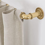 MODE Industrial Room Darkening Collection 1 1/8" Diameter Industrial Curtain Rod Set with Steel Wall Mounted Adjustable Curtain Rod, Blocks Light, Fits 36” to 72” Windows, Brushed Gold