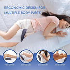 Memory Foam Half Moon Bolster Pillow, for Under Knee, Back, Ankle and Foot Support for Yoga, Sleep, and Lumbar Relief, Ergonomic Design with Washable Cover, 20.5" x 8" x 5"