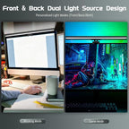 Monitor Light RGB Backlight with Software & Buttons Controls, Dual Light Bar Gaming Office Desk Lamp 15 Modes Dimmable 3 Color Temperature Adjustable No Glare Desk Lamp for Home Office Gaming