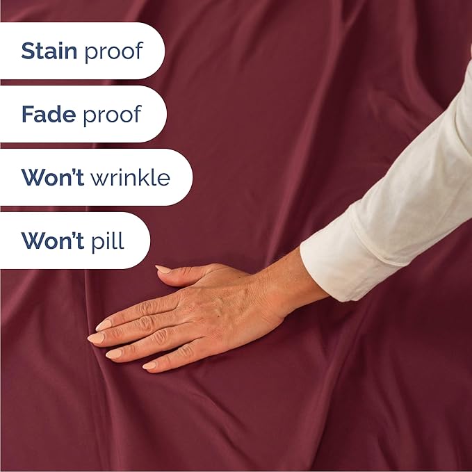 Cal King Sheets Set 6 Piece - Includes 4 Pillowcases - Bed Sheets Cal King Size - Soft Hotel Luxury Bedding - Cooling, Comfy & Breathable - 1 Flat & 1 Fitted & 4 Pillowcases w/ Deep Pockets - Burgundy