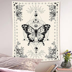 Lunerfex Boho Butterfly Tapestry Small Tapestry Tarot Tapestries Moon Phase Aesthetic Tapestries Wall Hanging for Bedroom and Living Room Decor Butterfly 36×48 Inches