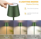 2 Pack Cordless Table Lamps, 3 Colors Stepless Dimming, 5000mAh Rechargeable Battery LED Desk Lamp for Bedroom/Couple Dinner/Desk/Cafe/Dining Room/Terrace