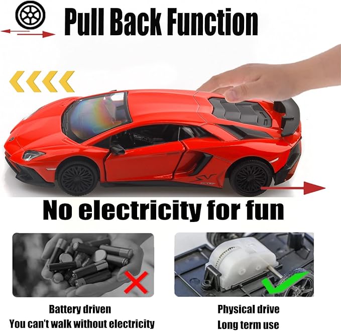 1/36 Scale LP750-4 SV Diecast Cars Models,Pull Back Vehicles Toy Cars,Cars Gifts for Boys Girls