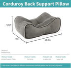 Lumbar Support Pillow for Office Chairs, Back Support Pillow for Lower Back Pain Relief, Soft & Good Support Corduroy Desk Lumbar Cushion, 14.9"x9"x5.5", Small (Grey)