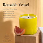 LAFCO New York Classic Candle, White Grapefruit - 6.5 oz - 50-Hour Burn Time - Reusable, Hand Blown Glass Vessel - Made in The USA