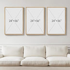 Large Framed Sage Green Abstract Wall Art for Living Room, 3 Piece Green and Gold Canvas Prints Paintings Artwork for Walls, Modern Minimalist Pictures for Hallway Stair Office Wall Decor 24x36 In