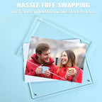 5 Pack 6 x 8 Inches Acrylic Picture Frame Desktop Frameless Photo Frame Double Sided Transparent Acrylic Frame Clear Horizontal Magnetic Frame for Desk Desktop Display Pictures Holder