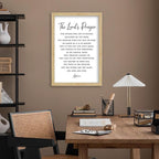 FZMHASLWW The Lords Prayer Wall Decor Art 24"×16" Our Father Prayer Bible Verse Sign Large Wood Framed Wall Hanging (Wood)