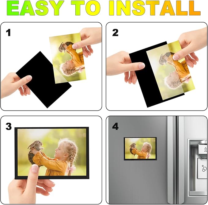 Black Magnetic Picture Frame 4X6 for Refrigerator-20 Pack,Black Photo Magnets Sleeves