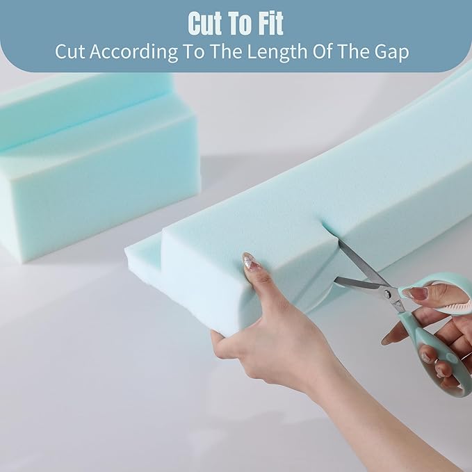 HOMBYS Pillow Wedge for Headboard Gap Close The Gap 0-6", Cut to Fit Gap Filler for King Queen Twin Bed, Wedge Sleeping Pillow, Foam Bed Mattress Gap Filler, 78.7"x6"x3"