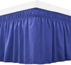RIMELA Navy Bed Skirt King Size 18 Inch Drop, Blue Wrap Around Elastic Bedskirt, Dust Ruffle for Adjustable Bed Base, Soft Durable Fabric Machine Washable Easy to Install