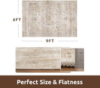 AMOAMI-Area Rug 6X9 Rugs for Living Room-Vintage Soft Beige Rugs for Bedroom-Non Slip Carpet-Machine Washable Rug for Dining Room Living Room Bedroom Office Under Table
