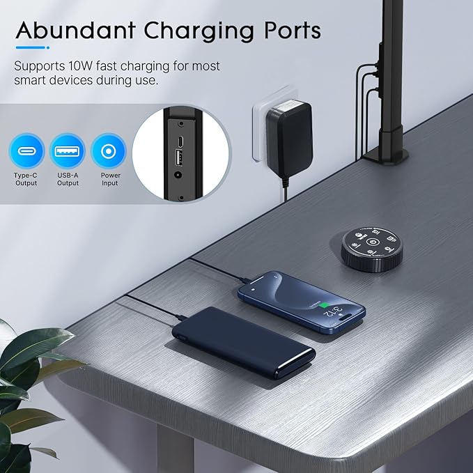 Syrinx LED Desk Lamp, Architect Desk Lamps for Home Office with Gesture Switch & Remote Control, 24W Bright Desk Light with 50 Light Modes Eye-Caring Desk Lamp with Clamp for Reading Study Workbench