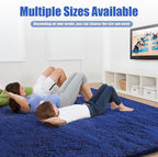 Ultra Soft Fluffy Area Rugs for Bedroom Living Room 10x14, Nursery Rug, Non-Slip Carpet for Kids Dorms Decor, Shaggy Bedside Rug, Blue