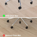 Office Chair Mat for Hardwood Floors,26"X28" Slip Resistant Under Desk Hard Wood Floor Protector,Desk Mat for Chair Stay in Place Plastic Computer Mats for Rolling Work Chairs,Not for Carpet (Clear)