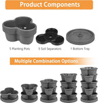 VECELO 5 Tier Vertical Garden Planter, Self Watering Stackable Planters with Wheels for Strawberries, Herbs, Flowers, Vegetables, Dark Gray