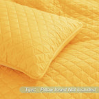 Exclusivo Mezcla Reversible Twin Quilt Bedding Set with Pillow Sham, Lightweight Quilts Twin Size, Soft Bedspreads Bed Coverlets for All Seasons - (Bright Yellow, 68"x88")