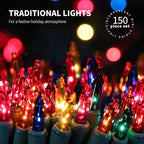 150LIGHTS Multi Extra-Bright with End Connectors Christmas Decorative Lights 9.72m UL Certified Mini String Light Set Waterproof for Home Garden Holiday Christmas Tree Party Patio Wedding