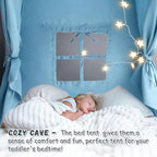 Sherilyn Twin Bed Canopy Tent, Canopy on Bed Privacy Space Sleeping Blackout Tents Bunk Bed Tent Twin Size (Blue)