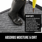 GORILLA GRIP 100% Waterproof All-Season WeatherMax Doormat, 34x58, US Designed Natural Rubber, Stain and Fade Resistant, Low Profile Indoor Outdoor Door Mats, Easy Clean Patio Mat, Steel Chevron