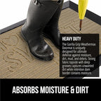 GORILLA GRIP 100% Waterproof All-Season WeatherMax Doormat, 47x35, US Designed Natural Rubber, Stain and Fade Resistant, Low Profile Indoor Outdoor Door Mats, Easy Clean Patio Mat, Home Sweet Home