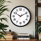Wall Clock 18 Inch Silent Non-Ticking Modern Clock Battery Operated Classic Simple Minimalist Analog Decorative for Kitchen, Living Room,Office, Bedroom, Bathroom (Black)