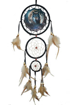 Remorelt Wolf Eagle Bear Dream Catcher Bedroom Wall Decor, Christmas Home Decoration, Room Accessory, White Moon Feather Decoration - Unique Home Craft Wall Pendant (DC24 6Inch Wolf W/Moon)