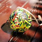 VCUTEKA Hanging Friendship Balls, Glass Ball Hand Made Witch Ball for Window Outdoor Garden Patio Décor, 6" Colorful Swirl
