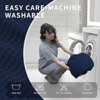 Easy-Going 4 Pieces Oversized Recliner Stretch Sofa Slipcover Sofa Cover Furniture Protector Couch Soft with Elastic Bottom Polyester Spandex Jacquard Fabric Small Checks Navy, X-Large