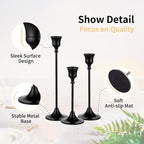 Nuptio 3 Pcs Black Candlestick Holders Taper Candles Holder Candle Stick Holder for Dining Table Halloween Candle Holders for Tapered Candles Decorative Centerpiece for Christmas Party Housewarming