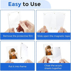 TWING Acrylic Fridge Magnetic Picture Frames 6 Pack, 2.4 x 3.5 In Magnet Photo Frames, Double Sided Photo Refrigerator Magnet Mini Frame for Fujifilm Instax, Polaroid Photos Holder with Cloth