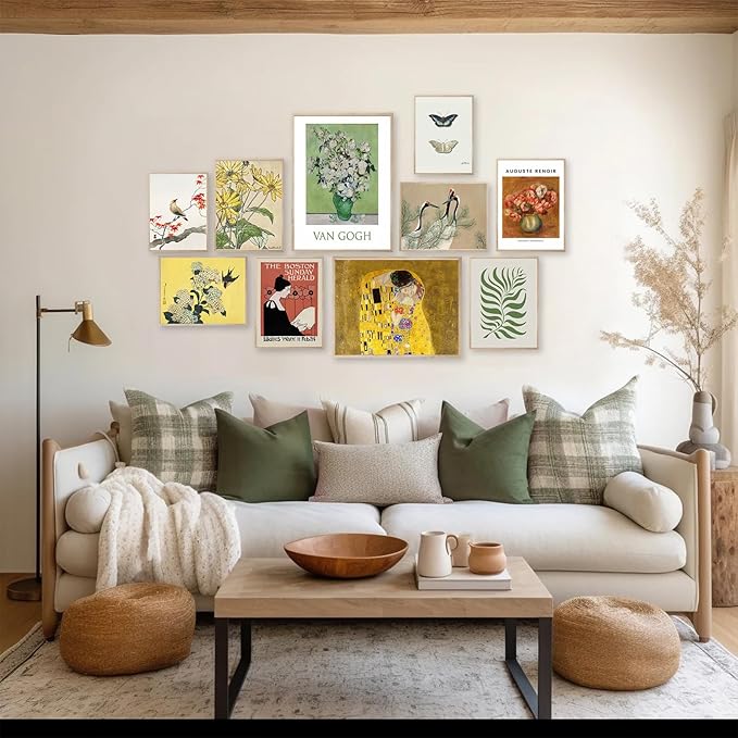 KBKBART Eclectic Wall Art Decor, 10 PCS Colorful Eclectic Wall Decor for Bedroom, Posters for Room Aesthetic, Funky Home Decor Gallery Wall Art Prints, Maximalism Famous Artist Painting