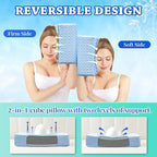 HARBOREST Cooling Cube Pillow - Side Sleeper Pillow for Neck and Shoulder Pain, Memory Foam Pillow Cube Pro with Adjustable Firmness,24"x12"x6", Blue