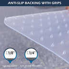 SALLOUS Chair Mat for Carpet, 36" x 48" Office Heavy Duty Chair Mat with Lip, Gaming Chair Mat for Carpeted Floors, Floor Protector Computer Desk Mat for Home Office (Clear, Extended Lip)