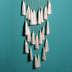 Artilady Macrame Dream Catchers for Bedroom - Tassel Wall Hanging Handmade Dreamcatchers Home Decor with Tassel Feather Ornament Craft Blessing Gift (Beige)