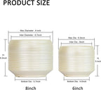 8 Inch + 6 Inch Ceramic Plant Pots Indoor with Drainage – Flower Pot Set, Decorative Indoor Planters for House Plants and Garden Use