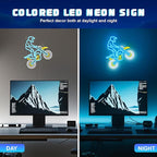 Dirt Bike Neon Signs for Wall Decor, Motercycle Neon Lights for Boys Bedroom Game Room Man Cave Garage Decor, 5V USB Power with Hanging Chain Hooks