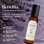 Linen and Room Spray, Lavender Room Fragrance Spray, Air Freshener Spray, Air Fresheners for Home, Bathroom, Bedding, Each 4.06 fl oz (2 Pack)
