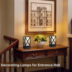 Table Lamp, Set of 2 Rustic Farmhouse Nightstand Lamps, 3 Color Temperatures Desk Lamp with USB Charging Ports AC Outlet Vintage Lamp for Living Room Bed Room, Black