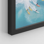 SIGNWIN Framed Ocean Nautical Landscape Wall Art, Set of 4 Surfing Surfboard Aerial View Wall Decor Prints, Nature Wilderness Wall Décor for Living Room, Bedroom - 11"x14"x 4 Black