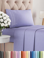 Twin XL Size 3 Piece Sheet Set - Comfy Breathable & Cooling Bed Sheets Set - Hotel Luxury Bedding for Women, Men, Kids, Teens, Boys & Girls - Deep Pockets, Soft and Wrinkle Free - Oeko-Tex - Lavender