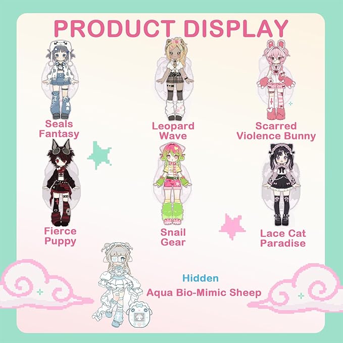 BEEMAI Electronic Pets Series 6-Box Set (Contains 6 Figures No Repeat), 1/12 BJD Blind Box Cute Figures Collectibles Birthday Gift