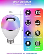 Star Vision Feather Lamp with Smart Light Bulb, Bluetooth Speaker & APP Control, Dimmable RGB LED Light,19.7inches, White