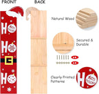 HOMCDALY Wooden Santa Welcome Sign for Front Porch and Door, Outdoor Christmas Porch Decor and Farmhouse Decorations (47in)