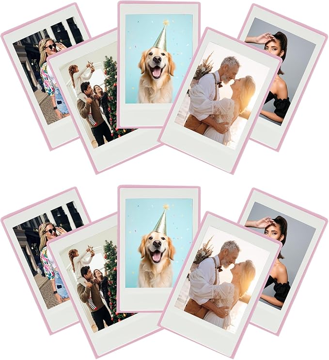 PATIKIL 2x3 Fridge Magnetic Frame, 10Pcs Mini Picture Frames Photo Frame Instant Film Small Picture Holder for Fujifilm Refrigerator, Pink