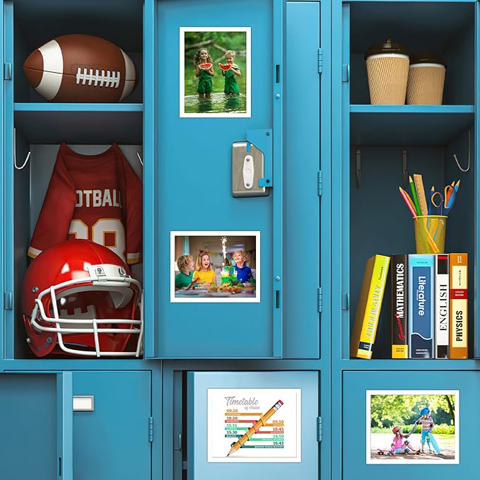 CRUGLA 12 Packs 8.5x11 Magnetic Picture Frames for Refrigerator Locker, 8.5 by 11 Photo Certificate Document Frame Bulk, Peel and Stick Kids Artwork Holders for Fridge Dishwasher Whiteboard