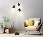 Tree Floor Lamp with 3 Light 9W E26 LED Bulbs,Black Standing Tall Pole Lamp with 3 Adjustable Rotating Lights,Modern Floor Lamp for Living Room Bedroom Office,Reading Room