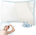 Bed Pillows Queen Size - Premium Luxury Hotel Quality Cooling Bed Pillows for Sleeping,Soft Fluffy & Memory Foam Filling,Support Loft Gusseted Bed Pillows for Side and Back Sleepers (High)