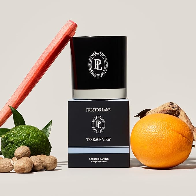 Preston Lane The Scented Candle, Luxury Candle with Vegan Soy Wax Blend, Terrace View, 7.5 Oz